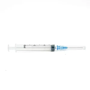 Sterile Disposable Plastic Medical Syringe with Needle and Transparent Plunger