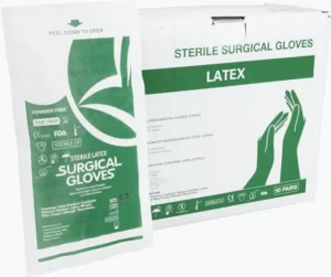 Sterile Disposable Surgeon Gloves Professional Medical Healthcare Powder Free Sterilely Packaged in Pairs Latex Surgical Gloves