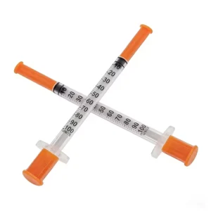 Sterile Disposable Veterinary Safety Insulin Syringes 0.5ml 31G/32G 1ml Case Medical Grade PP Painless Fixed Needle