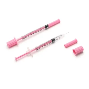 Sterile Pink Animal Insulin Syringe 1ml 31G Sharp Needle 6mm Large Font Scale Indoor Pet Care Injection
