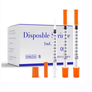 Sterile Safety Medical Disposable U 100 0.3ml 0.5ml 1ml Case Plastic Insulin Syringe Injection Needle 31g 32g Veterinary Syringe