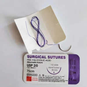 Sterile Veterinary Surgical Instruments Supplier Absorbable Medical Surgical PGA Sterilized Sutures