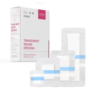 Sterilized Waterproof Transparent Island PU Film Wound Dressing with Absorbent Pad for Wound Care