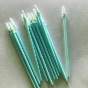Stock Lint Free Mini Sharp Round Polyester Head Cleanroom Cleaning Swabs with Polypropylene Handle and Customizable Length