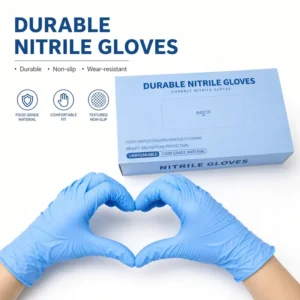 Stretch Resistant High Elastic Nitrile Disposable Gloves Waterproof Anti-Slip Durable Single Use Gloves Perfect for Household