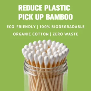 Sturdy Bamboo Stick Cotton Swabs Pointed Rounded Tips Lint Free Strong Shaft Double ended for Makeup Precision Cleaning Crafts