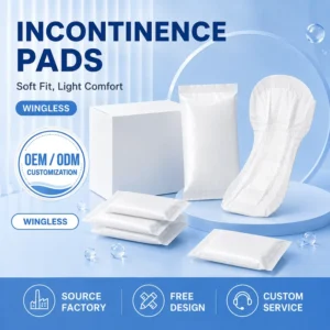 Super Absorb Wingless Non stick Non woven Fabric Urine Pad Eco Friendly Biodegradable Menstrual Pads for Adult People