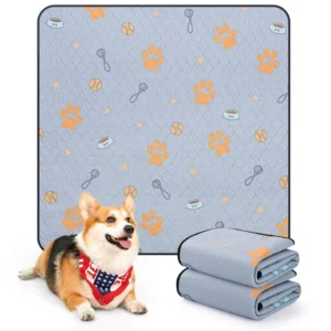Super Absorbent Cotton Puppy Blankets Washable Pee Pads for Dogs Non Slip Dog Playpen Mat for Floor Bed Sofa Travel