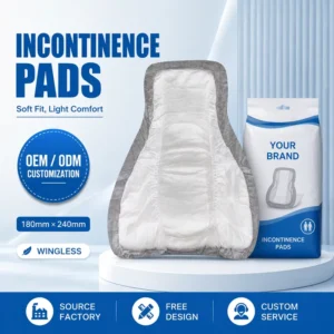 Superior Absorption Leak Protection SAP Absorbent Core Wingless Non woven Urine Disposable Men’s Diaper Incontinence Pad