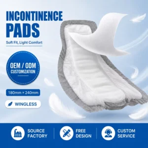 Superior Absorption Leak Protection SAP Absorbent Core Wingless Urinary Incontinence Pads for Adult People
