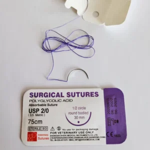 Surgery Use Medical Veterinary Surgical Instruments Sterile Absorbable Polyglycolic Acid PGA Needle