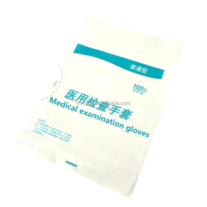 Surgical Use White Transparent Disposable PE Plastic Bag Medical Examination Gloves Pouch Hot Stamping