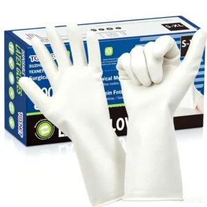 TEXNET Examination Latex Gloves Powder Free Medical Disposable Plastic Free Class I 9″ 12″