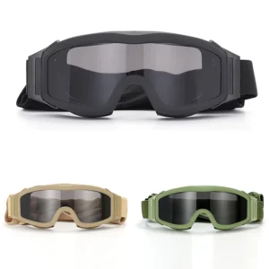 Tactical Helmet Goggles Cloth Bag Version Sports Outdoor Cycling Anti Impact Explosion Proof Replaceable Lenses Full Rim