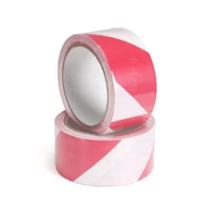 Tapeman High Visibility Red&White PVC Floor Marking Tape Pressure Sensitive Warning Tape Strong Adhesive Thick Film Vinyl Tape