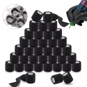 Tattoo Elasticity Self Adhesive Bandage Black Disposable Grip Cover Wrap Grip Tape for Tattoo Artist Finger Ankle Pet