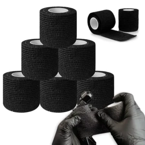 Tattoo Grip Cover Wrap 2″ X 5 Yards Tattoo Grip Wrap Sports Tape Tattoo Grip Tape Elastic Self-Adhesive Bandage