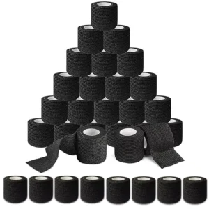 Tattoo Grip Tape Cover Wrap Black Disposable Self Adhesive Cohesive Bandage Tape Handle Grip Tube 5m*4.5cm