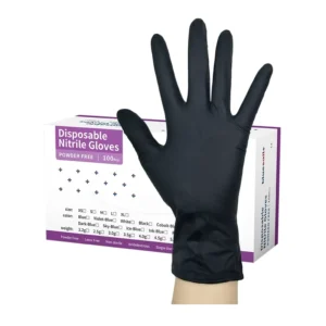 Textured Fingertips Nitrile Gloves 4mil Black Disposable Powder Free Medical Examination Gloves for Dental