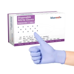 Textured Fingertips Nitrile Gloves Violet Blue Waterproof Disposable 4mil Powder Free Nitrile Examination Gloves for Medical