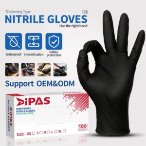 Thickened Diamond Textured Disposable Gloves Powder Free Non Slip Durable Household & Work Protection