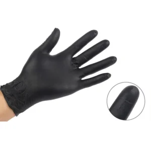 Titanfine 100 Pcs Black Nitrile Gloves Powder Free Exam Pure Nitrile Hand Gloves Dental Examination Gloves