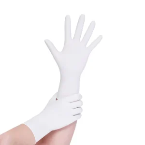 Titanfine Medical Nitrile Examination Gloves Powder free Anti acid Textured Surface CE Certified White Civil Use Doctor Using