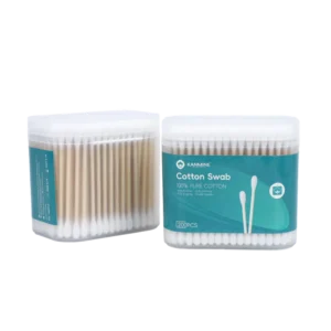 Top Quality Private Labeling OEM Accept Cotton Bud 200pcs Bamboo Stick Cotton Swab with square Box for Ear Cleaning Makeup