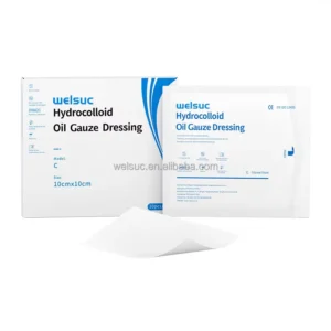 Transparent 10x10cm Surgical Hydrocolloid Oil Gauze Dressing Wet Medical Consumables with Contact Layer As First Layer