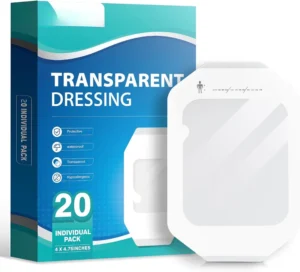 Transparent Film Dressing 4 INCH X 4.75 INCH Waterproof Wound Dressing Adhesive for IV Shield and Tattoo Aftercare