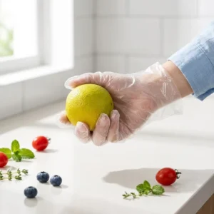 Transparent LDPE Gloves Disposable Plastic Gloves for Food Processing Restaurant and Bakery Use