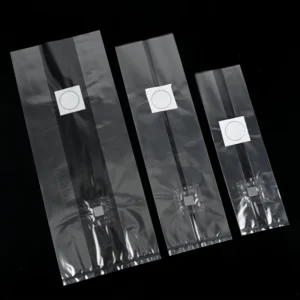 Transparent Mushroom Grow Bags with Self Healing Injection Port 0.5 Micron Filter Patch PP 60 80 Micron Spawn Bags