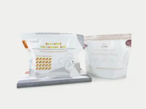 Travel Safe Microwavable Durable Baby Bottle Cleaner Sterilizer Stand up Pouch with Zipper Top Plastic Bags On the Go