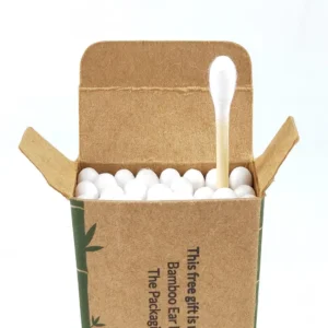 Travel Small Pack 30pcs Paper Box Bamboo Stick Double Round Heads Q Tips Cotton Swabs