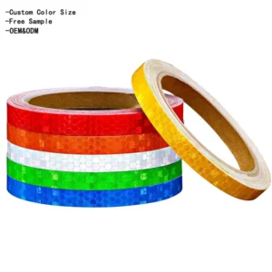 Truck Vehicle Safety Warning Tape Red White Reflective PVC Adhesive Reflectance Sticker PET Conspicuity Reflective Tape