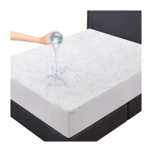 Twin Mattress Protector Disposable Bamboo Fiber Jacquard Fabric Hypoallergenic Waterproof Bed Protection Pad Plain