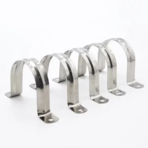 Two Hole Strap U Bracket Tube Strap Tension Clips M50 304 Stainless Steel Rigid Pipe Strap Fit for 2 Inch Pipes Saddle Clamp
