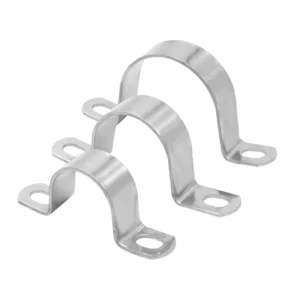 Two Holes Heavy Duty Galvanized Stainless Steel U Shaped Full Saddle Clamp Tube Clip for Electrical Conduit 1/2 Metric HJAC