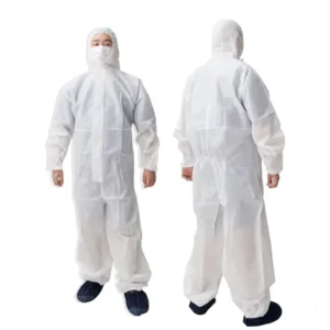 Type 5 6 Personal Protective Equipment Chemical Protection Clean Room Disposable Coverall Hazmat Suit