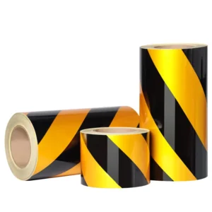 UJANG Yellow Black Waterproof High Visibility Reflective Warning Tape 50m Self Adhesive Safety Marking Tape for Road Vehicle
