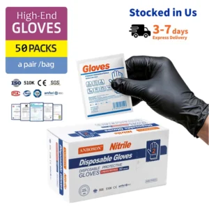 US Warehouse Powder Free Disposable Black Blue Nitrile Gloves Examination Micro Touch Medical Touchntuff Lab Nitrile Gloves