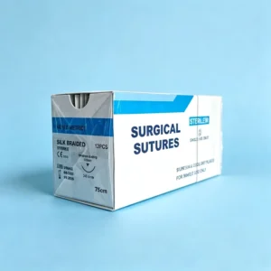 USP Black Braided Silk Sutures Non absorbable Sterile Surgical Sutures for Dog Large Veterinary Clinics CE Certified