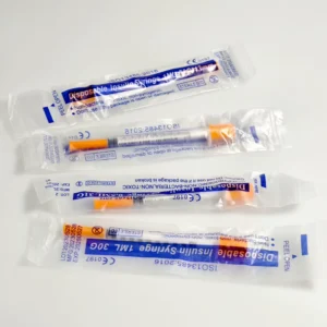 Ultra Fine Orange Head Disposable Insulin Syringe with Needle Safety Veterinary Syringe for Diabetics