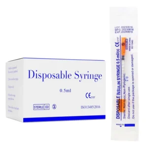 Ultra Thin 31G Insulin Syringes 0.5ml 1ml Disposable Sterile Pain Free Injection 100pcs Box