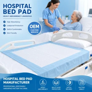 Underpad Factory OEM Hospital Bed Pads Heavy Absorbency Medical Underpads Private Label Manufacturer