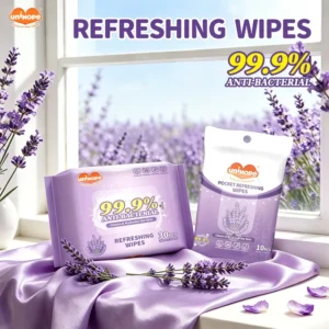 Unihope 99.9% Antibacterial Wet Wipes Alcohol Free Lavender Scented Skin Friendly Disinfecting Cleaning Wipes 30Pcs