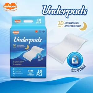 Unihope Underpads Free Sample Bed Pad Hospital Incontinence Underpad 60 X 90 Absorbent Adult Disposable Underpads