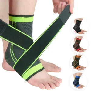 Unisex Elastic Nylon Outdoor Sports Ankle Protector Anti-Sprain Compression Brace Supportive Straps and Bandage Wrap