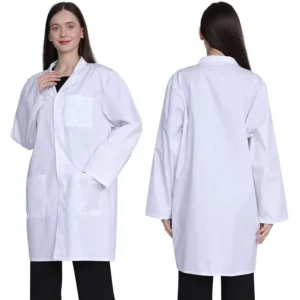 Unisex Full Sleeve Cotton Blend Long Medical School Chemistry Biology Scientists Uniform Coat Doctor Nurse White Lab Coat