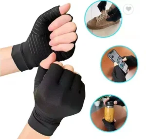Unisex Half Finger Compression Gloves Buckle Closure for Winter Sports Outdoor Use Medical Joint Support Pain Relief Wrist
